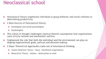 Neo Classical Theory