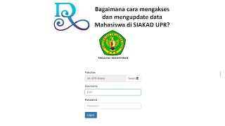 Bagaimana Mengakses dan MengUpdate data Diri Mahasiswa di SIAKAD UPR (2020) screenshot 3