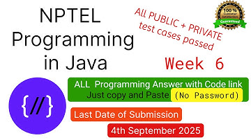NPTEL Programming in Java week 6 all 5 programming assignment answer with code link