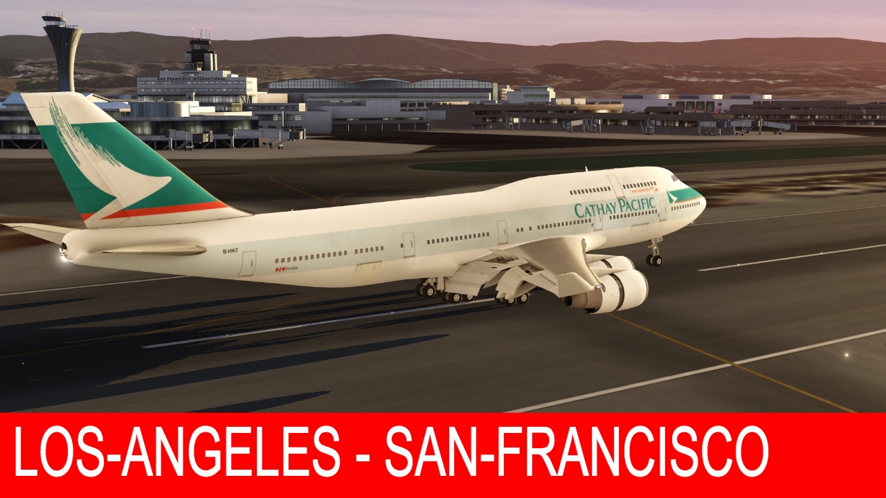 Aerofly 2 Flight Simulator | Cathay Pacific 747-400 - Los-Angeles to San-Francisco [Crazy Landing!]