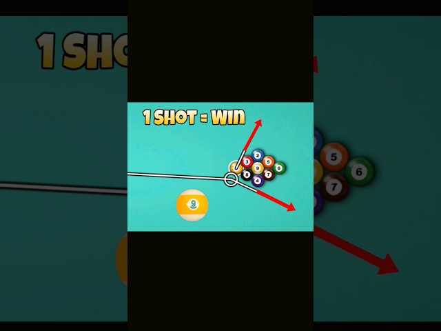 1 shot easy 9 ball pool new golden break trick - 2023 #shorts class=