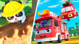 Forest Fire Rescue | Fire Truck, Police Car, Ambulance | Kids Songs | BabyBus - Cars World