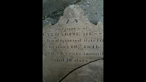 Video of broken headstone of Catherine Hess, wife ...