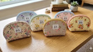  🧵How to Sew a Quilted Makeup Bag with a Circle Pattern! Sew this Magic Circle Makeup Bag