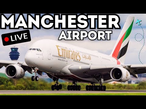 馃敶 LIVE Manchester Airport Plane Spotting 馃洬