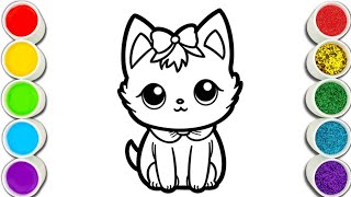 Pretty Kitten Easy and Cute drawing easy with colours