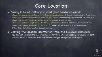 Stanford   Developing iOS 8 Apps with Swift   14  Core Location and MapKit