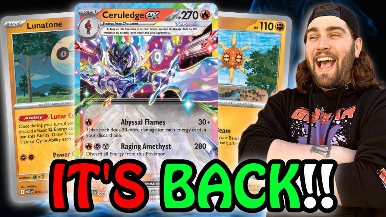 Ceruledge Ex revived with the New Mega Evolutions Set!! Solrock