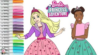 Barbie Princess Adventures Coloring Book Page Barbie and Nikki Princess Dress