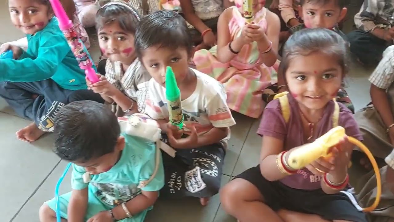 Holi celebration 🎊🎈✨️🎉 || #holi #celebrations #balako #anganwadi #happy #viralvideo 