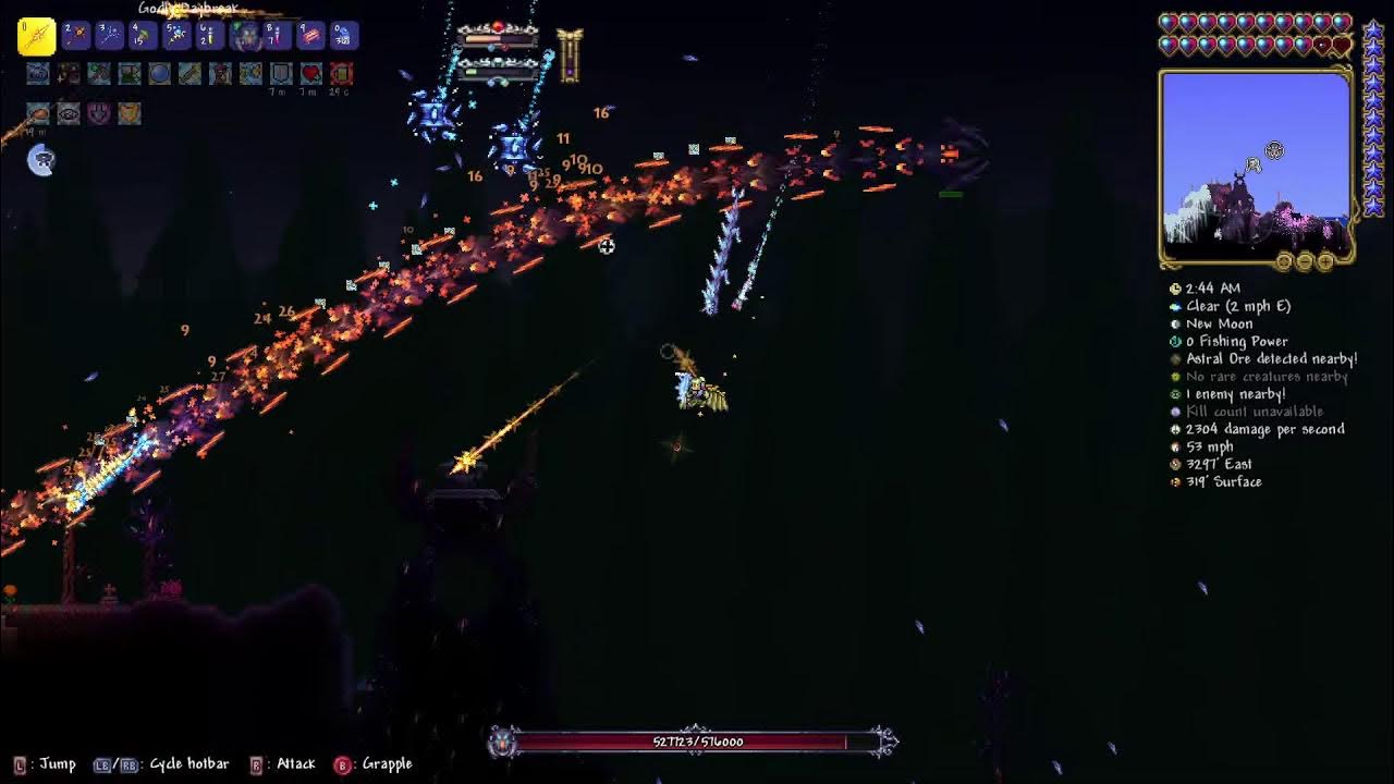 Playing Terraria in Calamity mod 42 (postMoon lord) YouTube