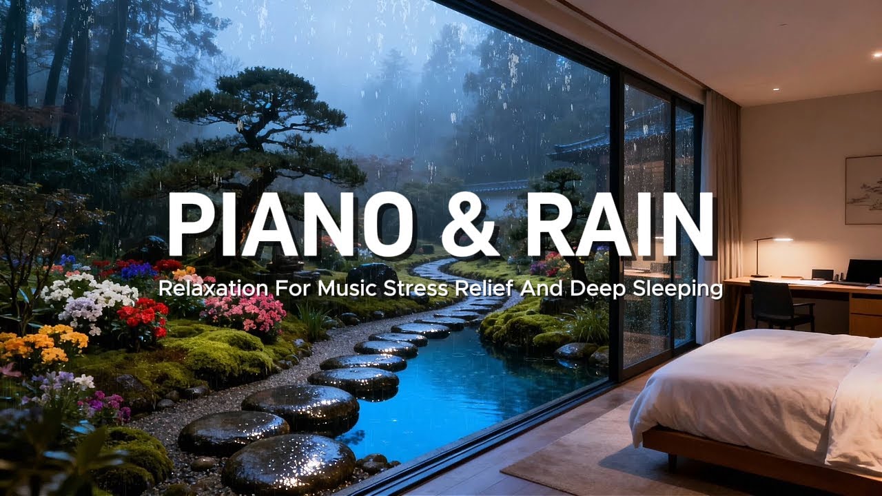 Healing Night Music – Gentle Piano and Rain for Deep Sleep, Meditation ...