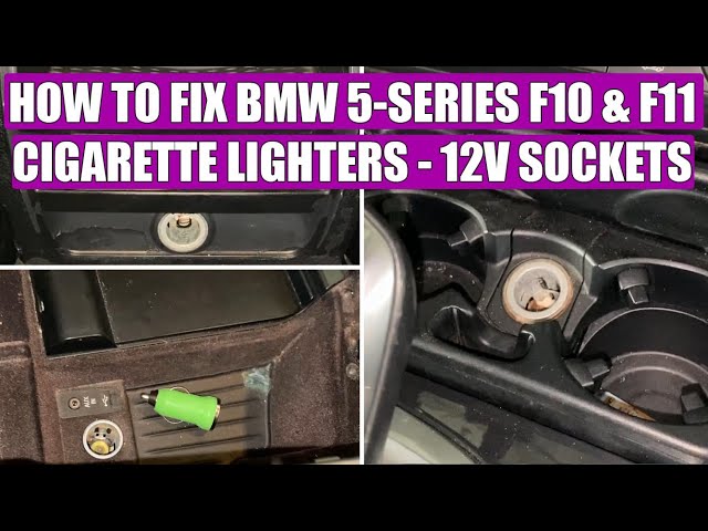 bmw 5 series cigarette lighter fuse location BMW 5-Series F10, F11 front, rear, armrest cigarette lighter or 12V socket  fuse replacement (fix)