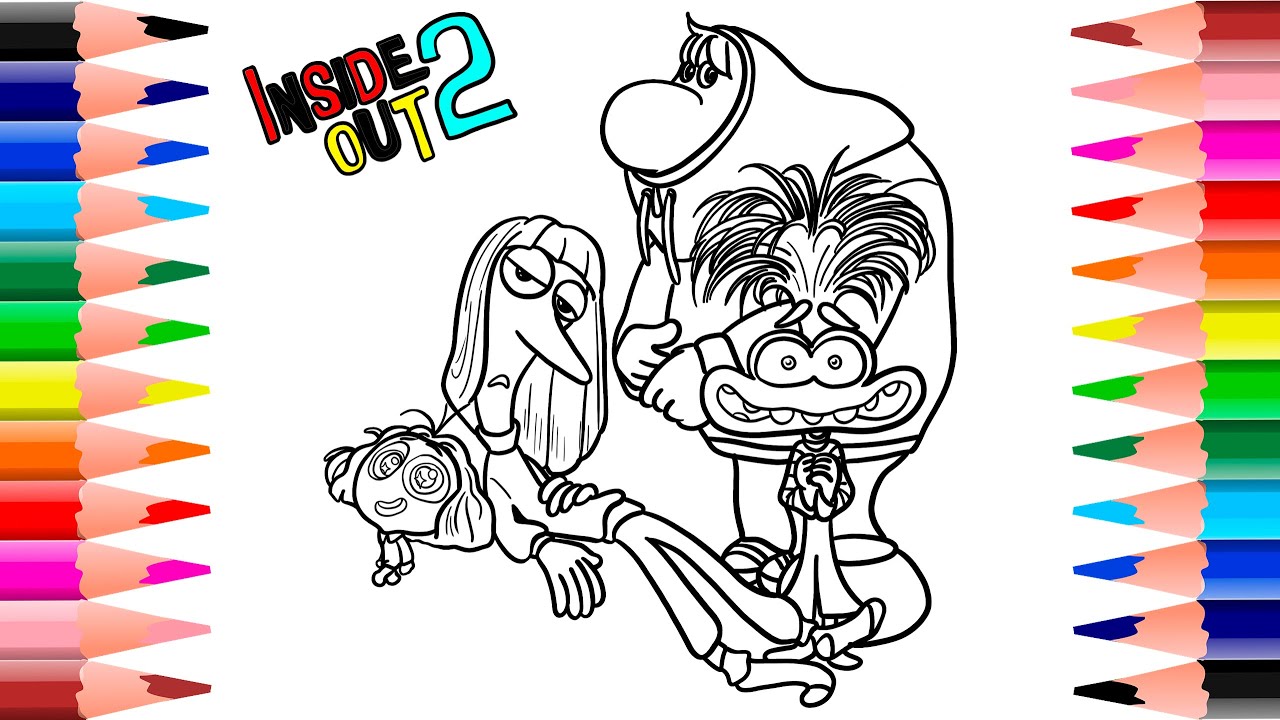 Inside Out 2 Coloring Pages with NEW MARKERS in 9 Minutes All ...