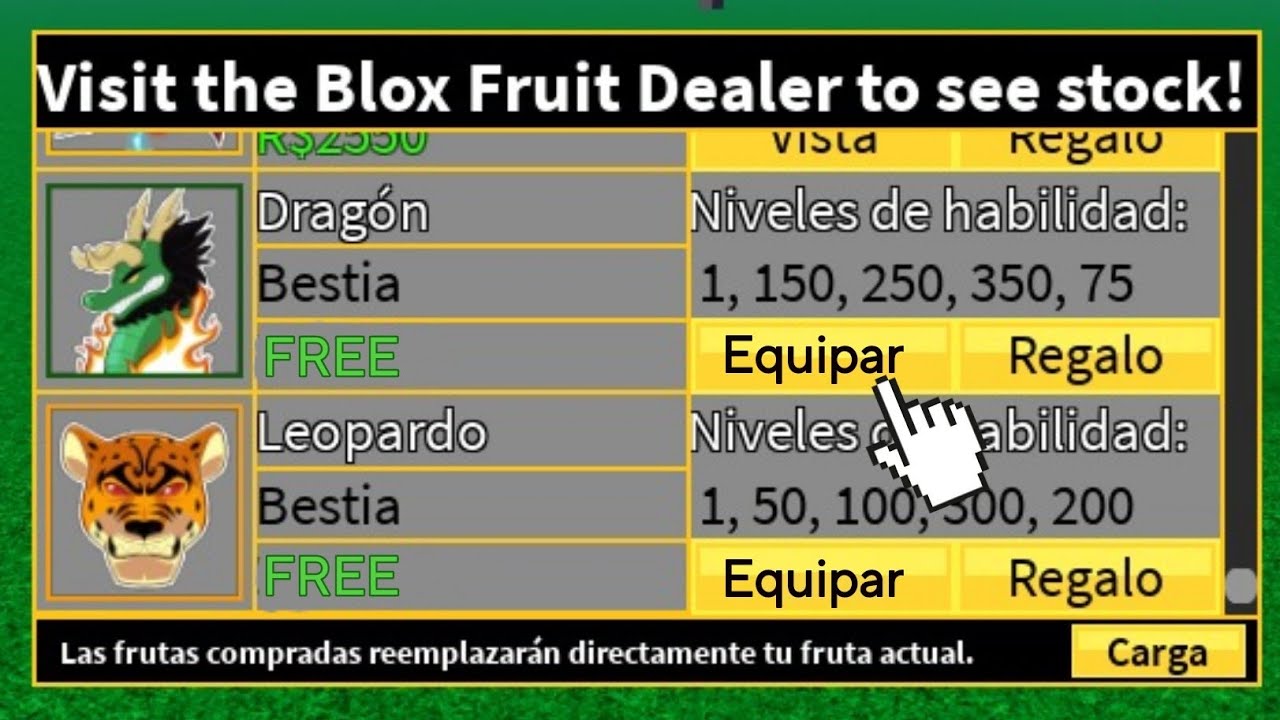 Frutas Permanentes Gratis en Blox Fruits 