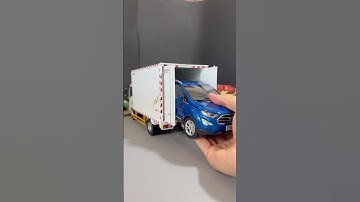 Ford Ecosport Diecast Model Car loaded on the chassis of an Isuzu Npr #car #cars #diecast