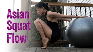 The Asian Squat Flow Frog Split Prep With Yoga Ball & Full Floor Stretch Routine, Lazy Horse Stance