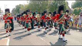 Band of The Royal Regiment of Scotland playing on the march during 2023 Linlithgow Marches