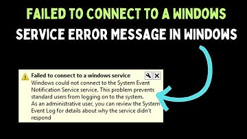 How to Fix Failed to Connect to a Windows Service Error Message in Windows 11