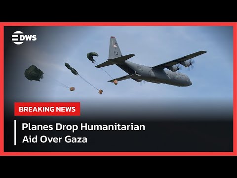 Planes Drop Emergency Aid Over Gaza as Humanitarian Crisis Deepens | Shocking Footage | AH15