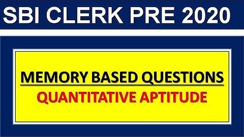 SBI CLERK PRE 2020 QUANT MEMORY BASED QUESTIONS || ARITHMETIC , PIE CHART DI
