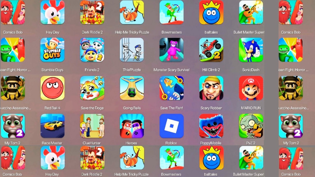 Roblox,Sprunki Survival,Ragdoll Break,Squid Game,Annoying Uncle Punch,Kick The Buddy,Lucky Balls