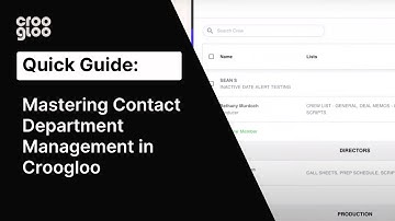 Mastering Contact Department Management in Croogloo