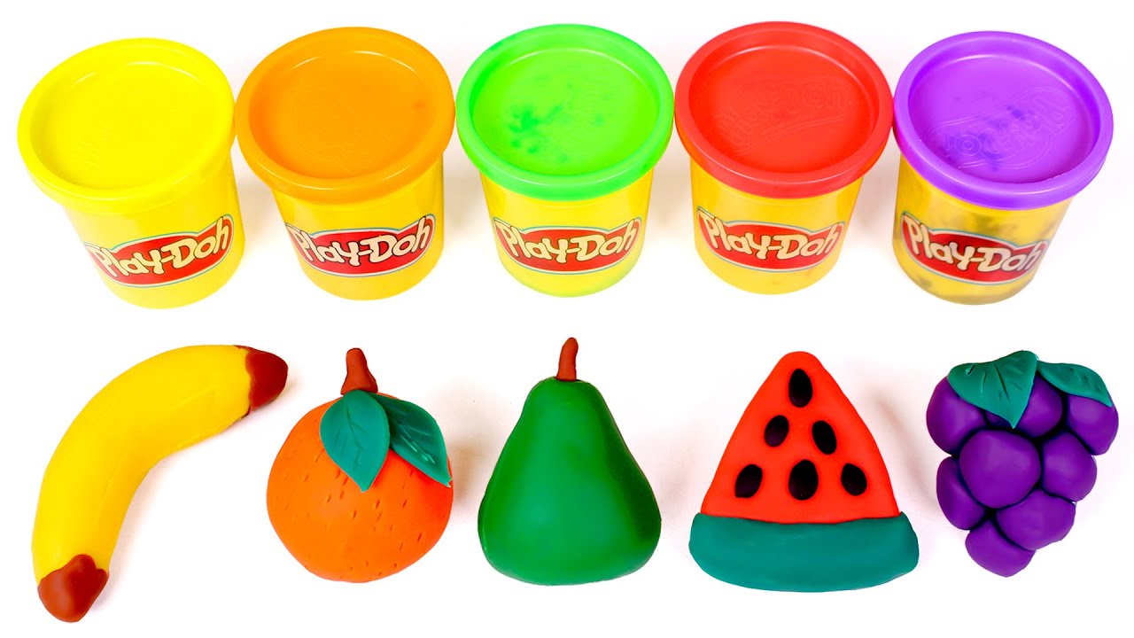 ⁣FRUTAS de Play Doh de Colores 🍌🍉🌈 Manualidades para niños