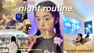 PRODUCTIVE NIGHT ROUTINE ☾*:･ study vlog, self care, living alone, cozy \& realistic! 🧖🏻‍♀️