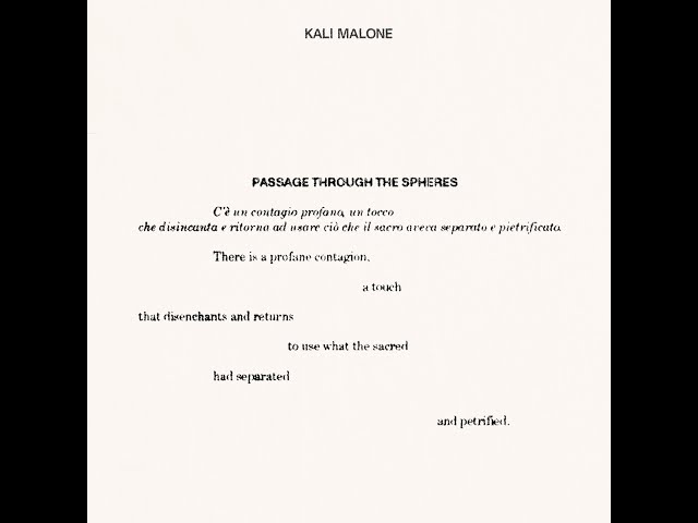 Kali Malone - Passage Through The Spheres