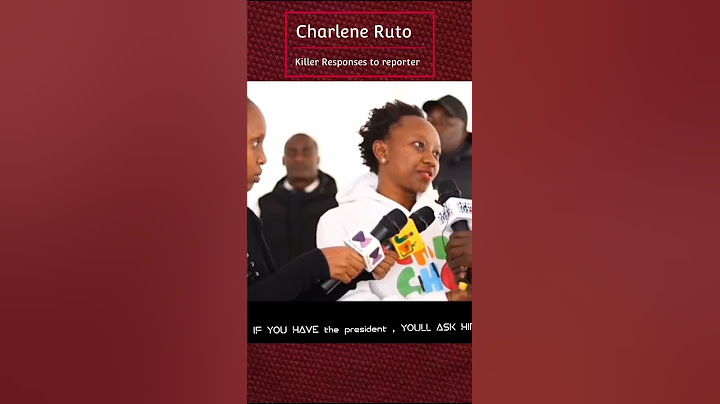 Charlene Ruto: Killer Response to Reporter