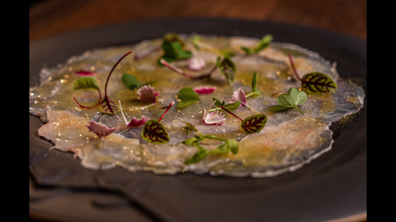 Carpaccio de Gamba Blanca con Vinagreta de Vainilla y Lima 🍤🍋