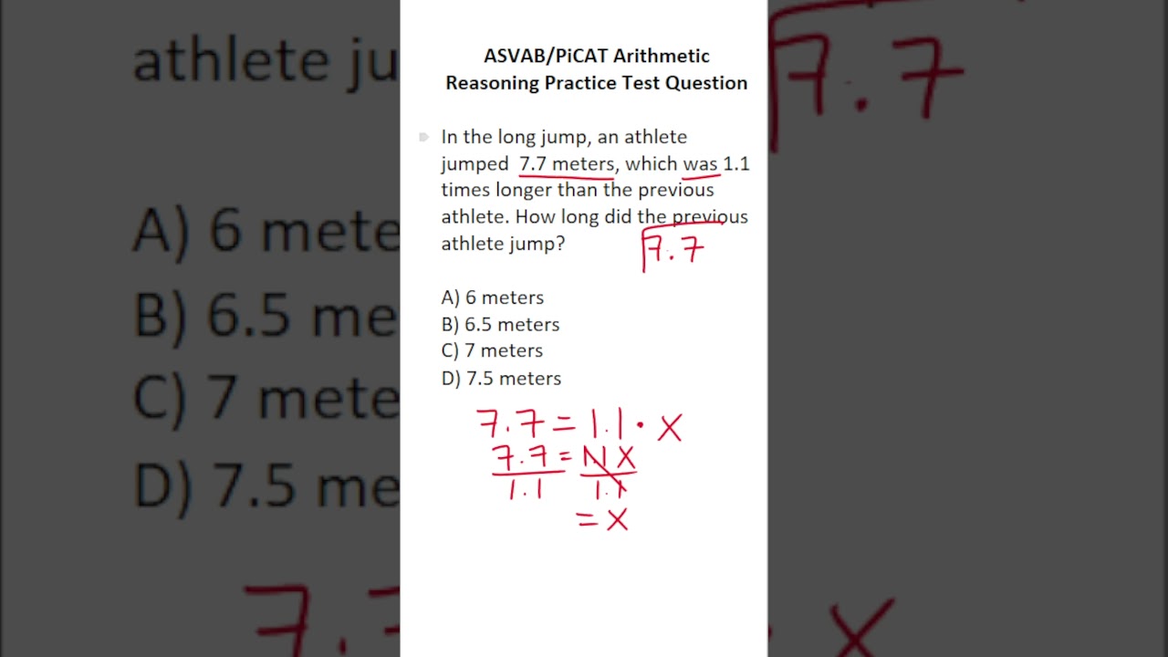 ASVAB/PiCAT Arithmetic Reasoning Test Q: Dividing Decimals 