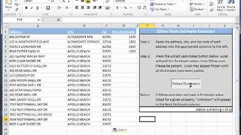 Excel VBA - Zillow Zestimate Extractor