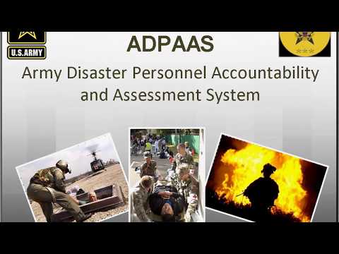 Army Disaster Personnel Accountability and Assessment System (ADPAAS)