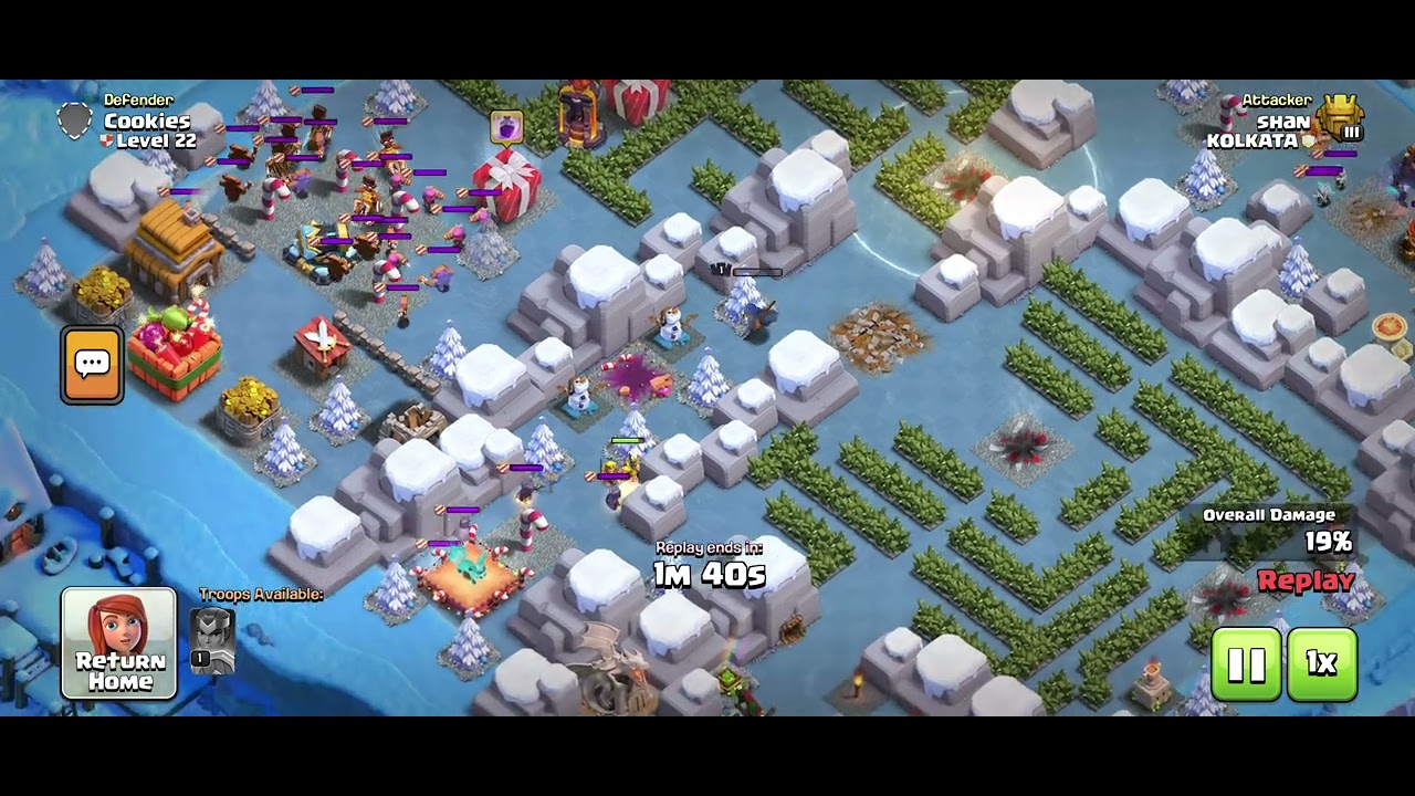 CLASH OF CLANS..HOW TO CLEAR TITAN CHASE LEVEL 22 [SIMPLE METHOD].