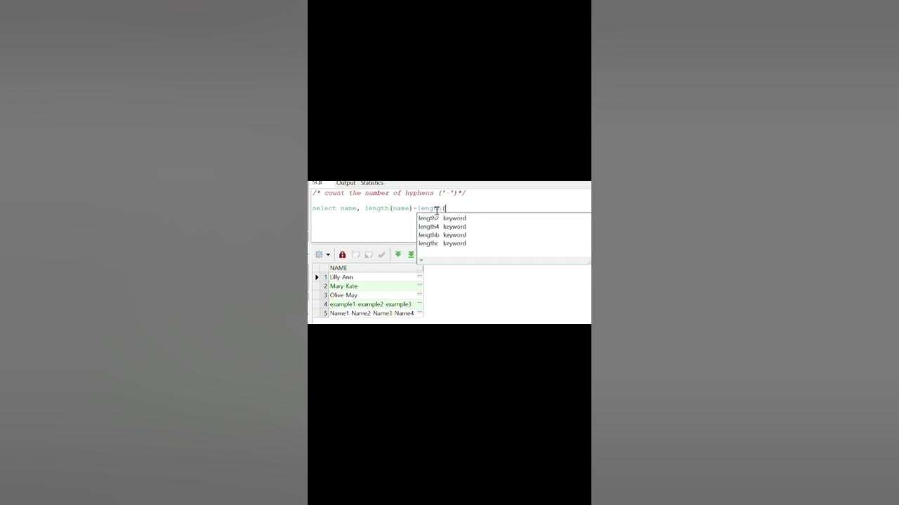 Advanced SQL- Count the number of special character ('-') in rows # ...