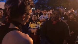 ANTIFA freezes up when confronted by a black man