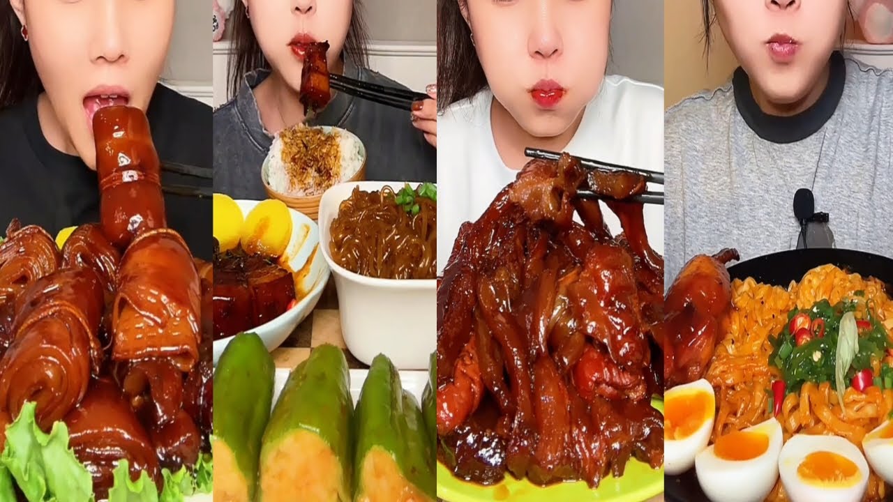 Chinese Pig Skin Roll, Calf Hoof Muscle, Pork, Green Shrimp Roll, Rice, Burger, Egg & Noodles