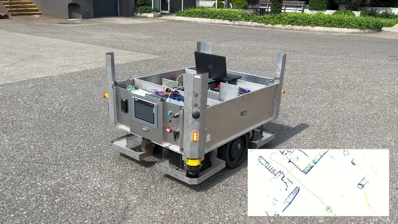 AGV/AMR demo application - REX system controls a prototype of the outdoor mobile robot