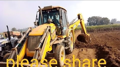 jcb3dx backhoe loader machine Loading mud Eicher Mahindra V