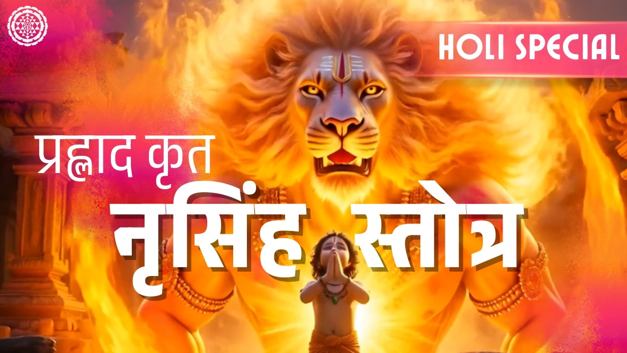 नृसिंह स्तोत्र | प्रह्लाद कृत | Narasimha Stotram with lyrics #holi  #mantrachanting #holikadahan