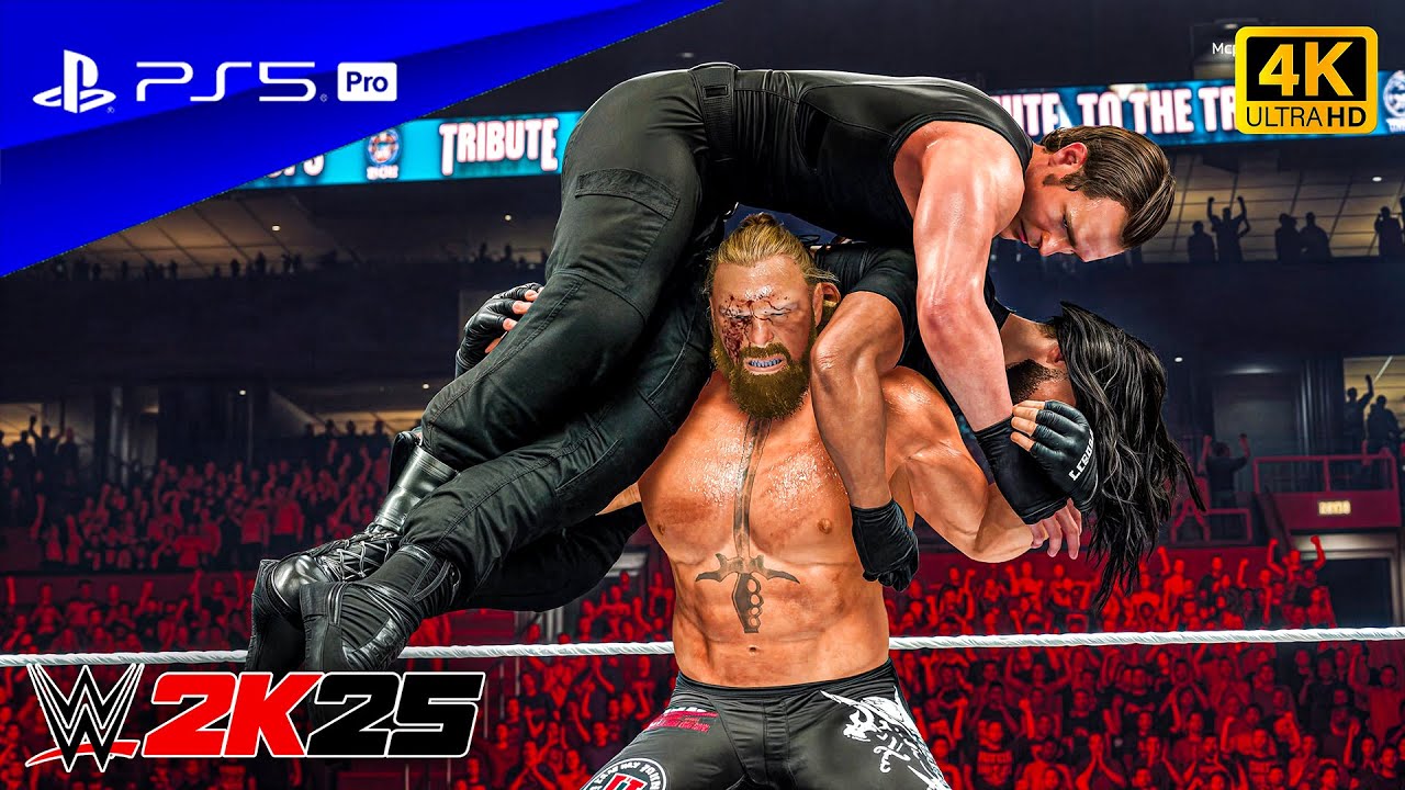 WWE 2K25 — Брок Леснар против Щита — матч на выбывание с гандикапом один на три | PS5™ Pro [4K60]