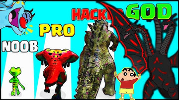 NOOB vs PRO vs HACKER In Kaiju Run With Oggy and Jack #noob #chop #shinchan