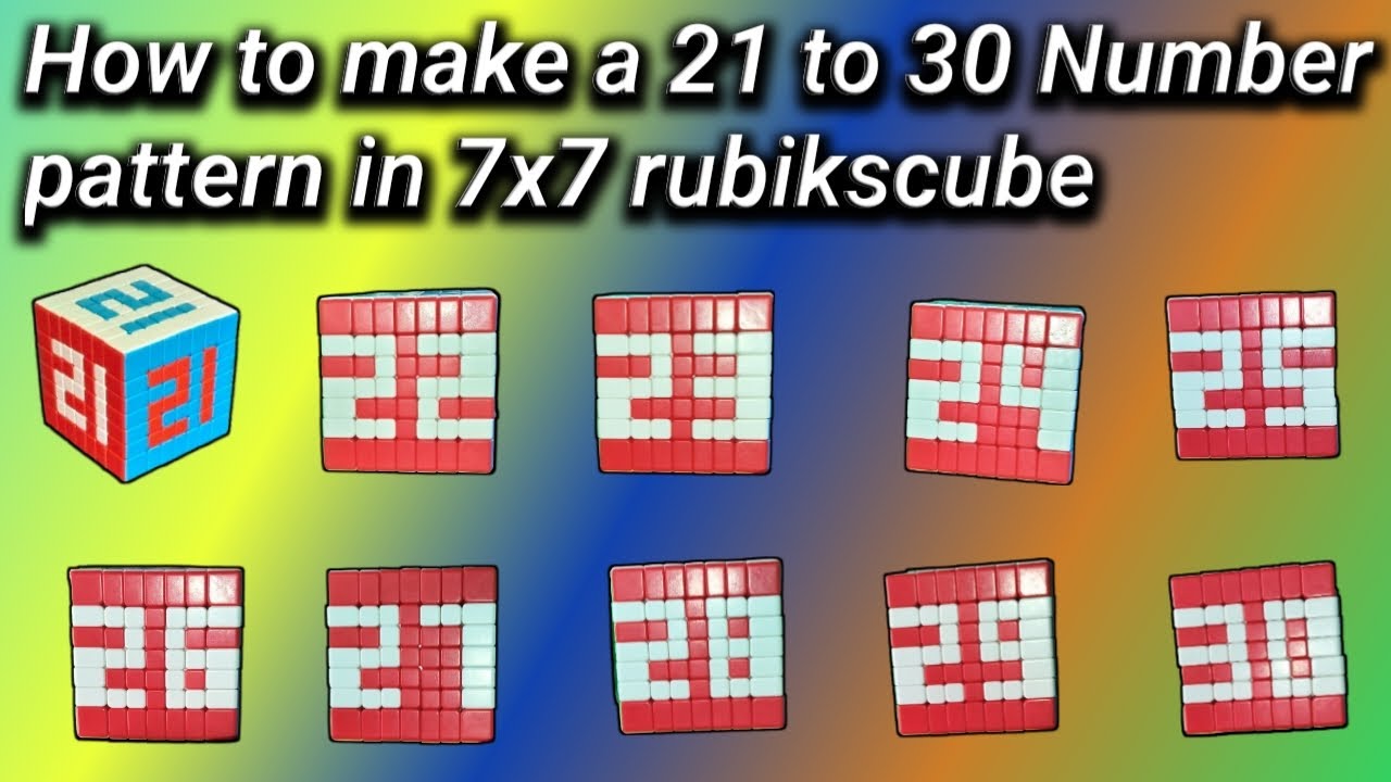 How to make a 21 to 30 Number pattern in 7x7 Rubik'scube|Like comment and subscribe|Mr.MohitGahlot@|