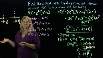 Critical Points, Increasing and Decreasing, Local Extrema Example