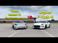 Drag Race: Tesla Model 3 Performance Vs. Jaguar F-Type R