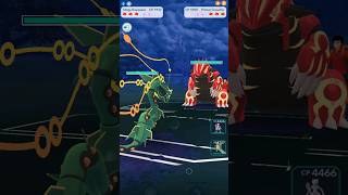 High cp MEGA RAYQUAZA vs PRIMAL GROUDON in POKEMON GO.