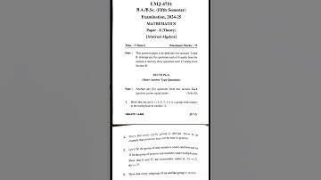 B.Sc 5th semester Maths Paper-1 (Abstract Algebra)#exam #previousyearpaper#shorts. #grouptheory