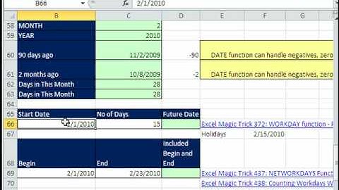 Excel Magic Trick #502: Excel Date Formatting & Calculations (21 Examples)